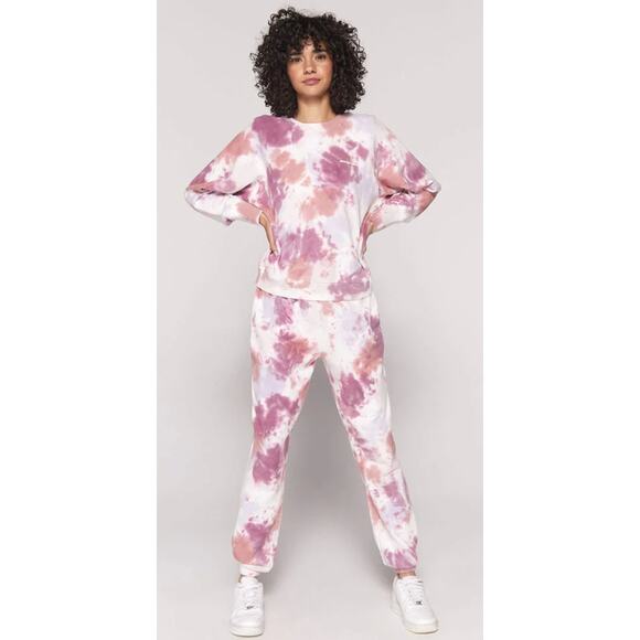 Spiritual Gangster Pink Purple tie Dye jogger Sweatpants - Picture 1 of 5